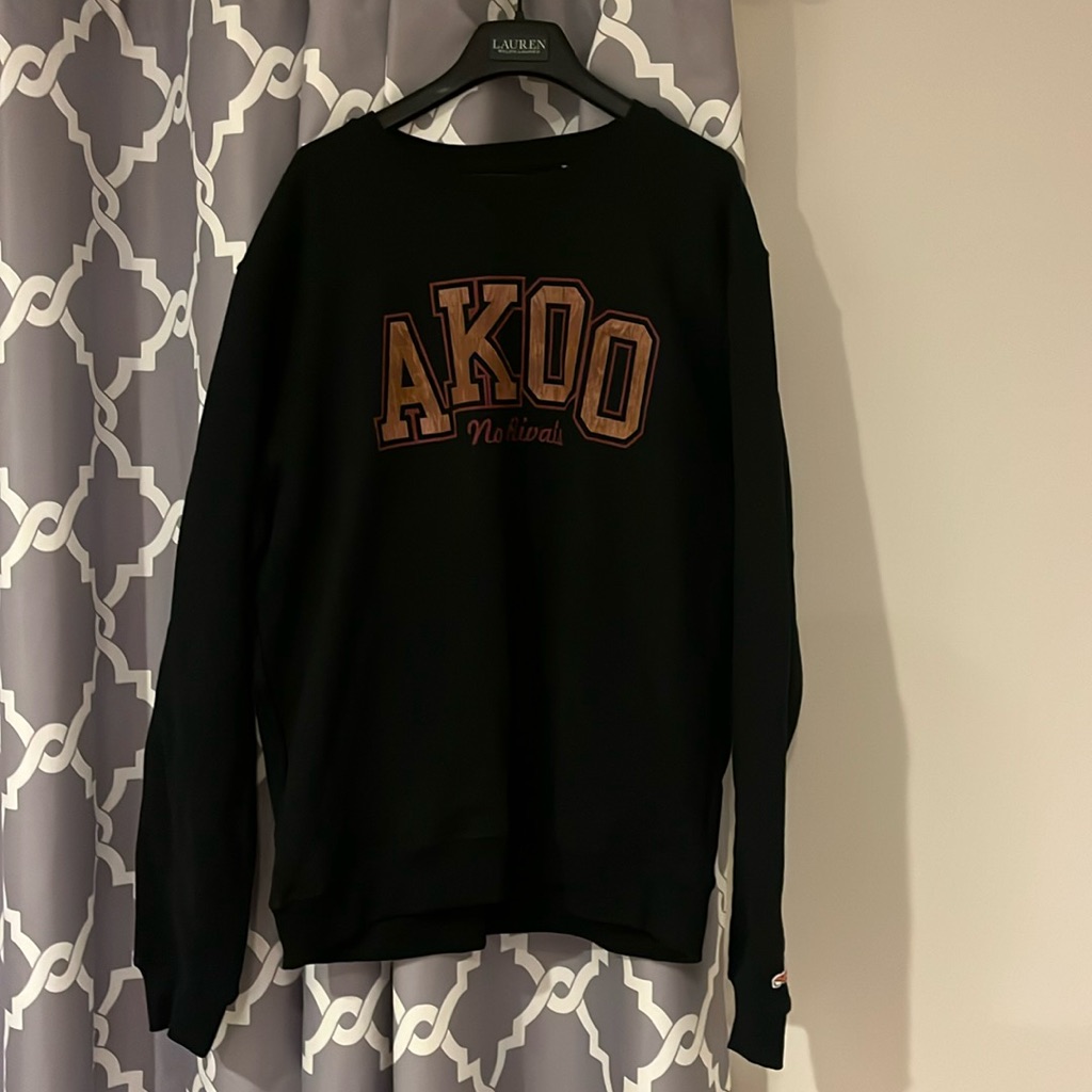 Akoo No Rivals Fire Crew Sweatshirt Shirt Black New Mens Size Xl